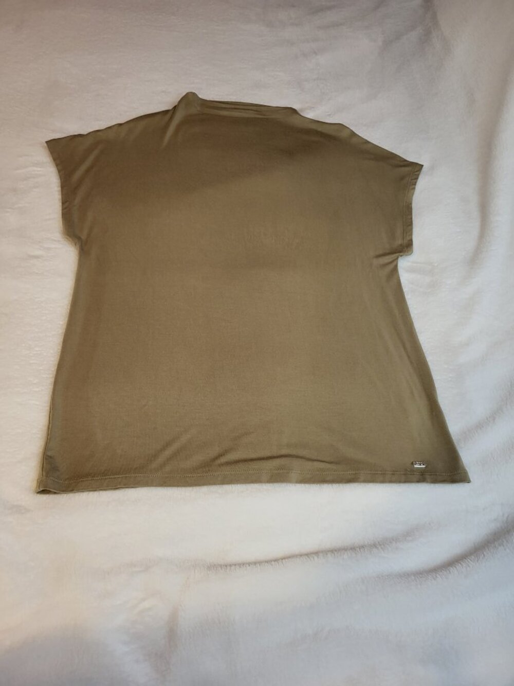 Stylish Calvin Klein Cap Sleeves Blouse. Taupe - Picture 8 of 10